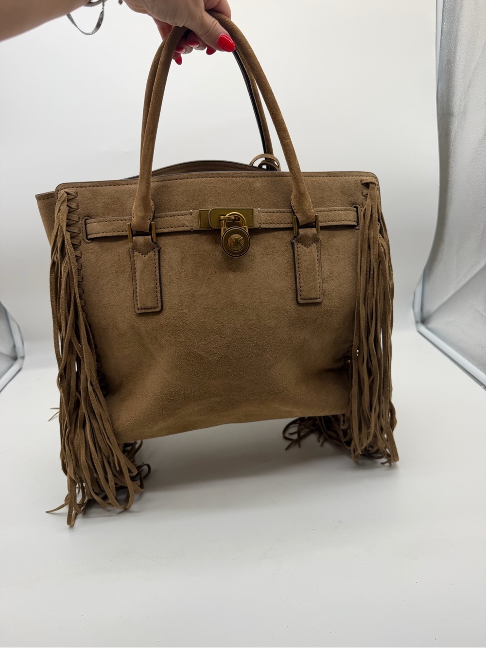 Michael Kors Tan Suede Fringe Tote - Picture 10 of 16